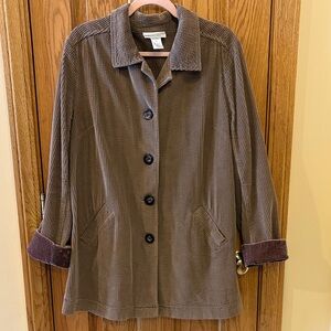 Chadwicks Light Brown Corduroy Trench Coat with Velvet Cuffs